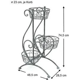 DanDiBo Ambiente Blumentreppe mit 3 Ablagen 75 x 75 cm Grau