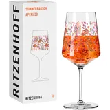 Ritzenhoff & Breker RITZENHOFF Aperitif-Glas 500 ml - Serie Sommerrausch Aperizzo 16 - Aperizzo-Glas Laub-Motiv Orange - Made in Germany