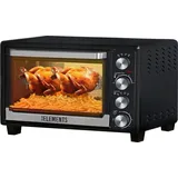 KB Elements ELK45V1 Minibackofen Drehspieß AirFryer 45L/2000Watt Edelstahl Griff Mini Ofen Pizzaofen