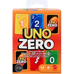 UNO Zero Kartenspiel für Kinder, Erwachsene und Familienabende, Partys und Reisen, enthält Kartenspiel und Punktekarte