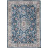 benuta Kunstloft Teppich, Blau, Textil, Orientalisch, Rechteckig, 200x1 cm, Gots, waschbar, Teppiche & Böden, Teppiche