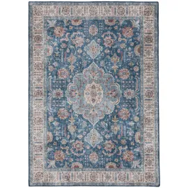 benuta Kunstloft Teppich, Blau, Textil, Orientalisch, Rechteckig, 200x1 cm, Gots, waschbar, Teppiche & Böden, Teppiche