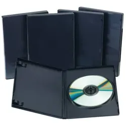 DVD-Hülle, 5 Stück, schwarz