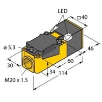 Turck Induktiver Sensor nicht bündig PNP, Wechsler NI20-CP40-VP4X2