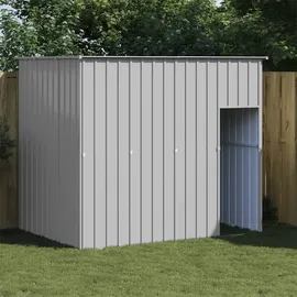 vidaXL Hundehütte mit Auslauf Anthrazit 214x1069x181 cm Stahl Verzinkt