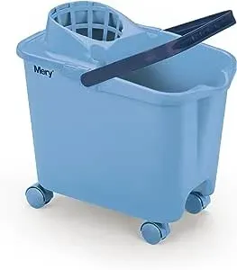 Rayen Mery Moppeimer mit Schwenkrädern, großer Wringeimer, maximale Festigkeit, Polypropylen, 14 Liter Fassungsvermögen, Hellblau