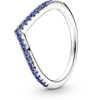 Pandora Ring Timeless "Funkelnder Wunsch" Silber, blaue Kristalle 196316C02 52