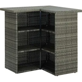 vidaXL Eck-Bartisch Grau 100x50x105 cm Poly Rattan