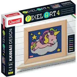 Quercetti - 0795 Pixel Art Kawaii Design Einhorn; Steckspiel