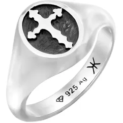 KUZZOI Siegelring Kreuz 925 Sterling Silber 60 Herren 