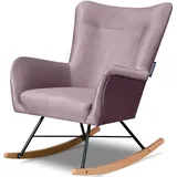 KONSIMO® Schaukelsessel ADDUCTI Stillsessel, Schaukelstuhl, pflegeleichter Veloursstoff,Hergestellt in EU rosa