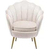 vente-unique Sessel Lalea Samt beige