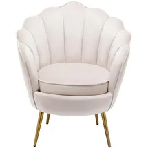vente-unique Sessel Lalea Samt beige