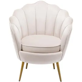 vente-unique Sessel Lalea Samt beige