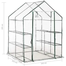 vidaXL Gewächshaus Alu Transparent HKP 4 mm 2,04 m2