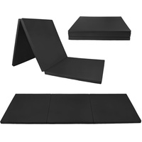 ALPIDEX Klappbare Turnmatte 180 x 60 x 3,2 cm Weichbodenmatte Gymnastikmatte Sportmatte, Farbe:schwarz