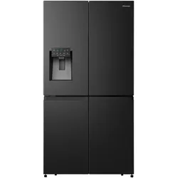 Hisense RQ760N4BFE Cross Door, 585 l Nutzinhalt, EEKL E, Total No Frost, Eiswürfel- und Wasserspender, LED Display, schwarz, 20011072