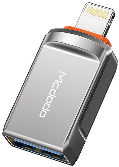COFI 1453 3.0 Konverter OTG Adapter USB auf Lightning Ladeadapter Stecker Smartphone-Adapter grau