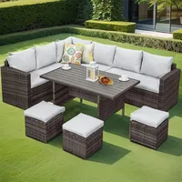 MeXo Polyrattan Lounge-Set 7-tlg. grau