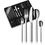 WMF Habitum Edelstahl Besteck Set 6 Personen, Essbesteck Set 30 teilig, Monobloc-Messer, Cromargan Edelstahl poliert, glänzend, spülmaschinenfest