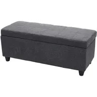 Mendler Aufbewahrungs-Truhe Kriens, Sitzbank Bank, Stoff/Textil, 45x114x45cm ~ dunkelgrau