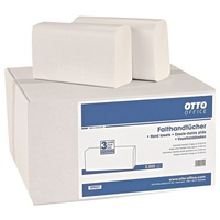 Otto Office Papierhandtuch, 2-lagig, Zellstoff, I-Falzung, hochweiß, 21x24 cm, 3000 Blatt weiß