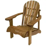 Lemodo Gartenstuhl im Design eines Adirondack Stuhl, Gartenstuhl-Hochlehner aus Holz - braun