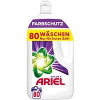 Ariel Flüssigwaschmittel, 80 Waschladungen, Farbschutz, Ausgezeichnete Fleckentfernung Beim 1. Waschen Selbst In Kälteren Temperaturen, Schützt Farben