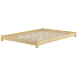 Erst-Holz Flaches Futon-Doppelbett 140 x 200 cm Braun