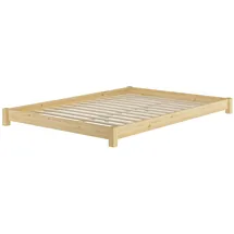Erst-Holz Flaches Futon-Doppelbett 140 x 200 cm Braun