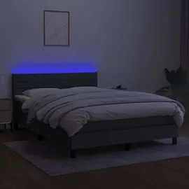 vidaXL Boxspringbett 140 x 200 cm Dunkelgrau