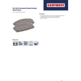 Leifheit Ersatzpads Dampfreiniger CleanTenso 11911 Grau