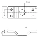 Rademacher 94401604 Antriebsl.f.Large RM,16mm Stern, gekr. 4016-04 Deltadore