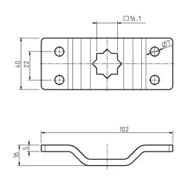 Rademacher 94401604 Antriebsl.f.Large RM,16mm Stern, gekr. 4016-04 Deltadore