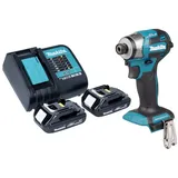 Makita DTD 173 SY Akku Schlagschrauber 18 V 180 Nm 1/4“ Brushless + 2x Akku 1,5 Ah + Ladegerät