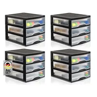 Hausfelder Schubladenbox A5, 4 Schubladencontainer mit jeweils 3 Schubladen
