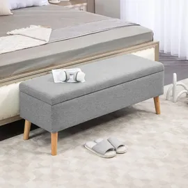 Homcom Sitzbank mit Stauraum scandinavia Polyester Holz Grau