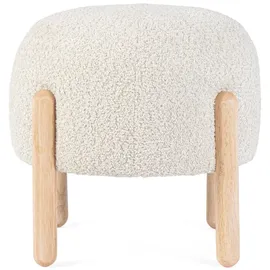 BIZZOTTO Sitzhocker Dayla Boucle-Stoff 45 x 38 x 45 cm Beige