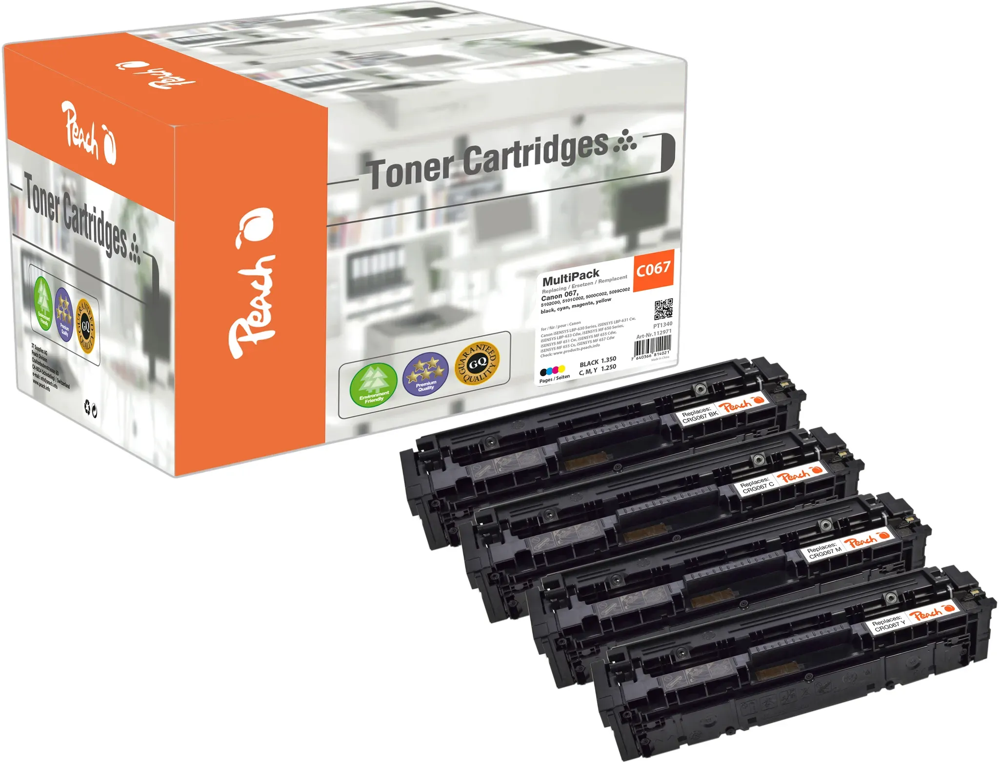 Peach Spar Pack Tonermodule kompatibel zu Canon 067, 5102C002, 5101C002, 5100C002, 5099C002