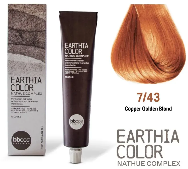 BBcos Earthia Color Nathue Complex 7/43 Copper Golden Blond 100ml
