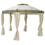 Lex Linder Ersatzdach Pavillon rund 3,5m wasserdicht Gartenpavillon Doppeldach Dachhaube beige : Beige