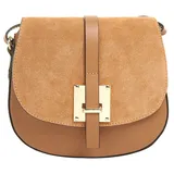 Cluty Umhängetasche echt Leder, Made in Italy, braun