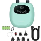 dwndpump SUP Pumpe Elektrische 20PSI, Schnelles Aufladen SUP Pumpe Elektrisch mit Akku, Tragbar Elektrische Luftpumpe, Aufblasen und Entleeren, Luftpumpe für Kajaks, Windflügel (mit 7 Ventil Adaptern)