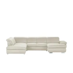 Lounge Collection Wohnlandschaft  mit verschiedenen Funktionen Amanda , creme , Maße (cm): B: 379 H: 85 T: 260.0