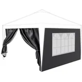 24MOVE 24MOVE® Pavillon Seitenteile 2er Set 2x3m mit Fenster & Reissverschluss, wasserdicht, grau - für Partyzelt, Festzelt, Festivals