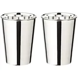 Edzard 2er Set Trinkbecher Mido, edel versilbert, Höhe 10 cm