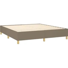vidaXL Boxspringbett mit Matratze & LED Taupe 180x200 cm Stoff