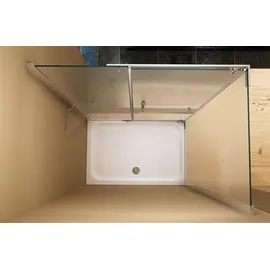 BuyLando.Shop Clara 120x90x195 cm Eckdusche Duschkabine Satiniert Seiteneinstieg & Duschtasse - Buylando