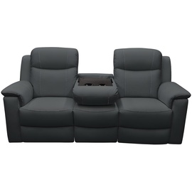 vente-unique Relaxsofa Leder 3-Sitzer - Anthrazit - evasion