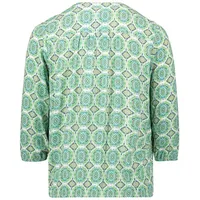 Cartoon Damen Casual-Bluse mit Muster Green/Blue,38 - 38